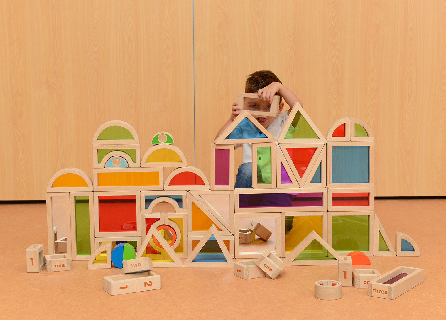 58 Pieces Rainbow Bricks Assortment Set (Rainbow Blocks and Mirror Blocks)